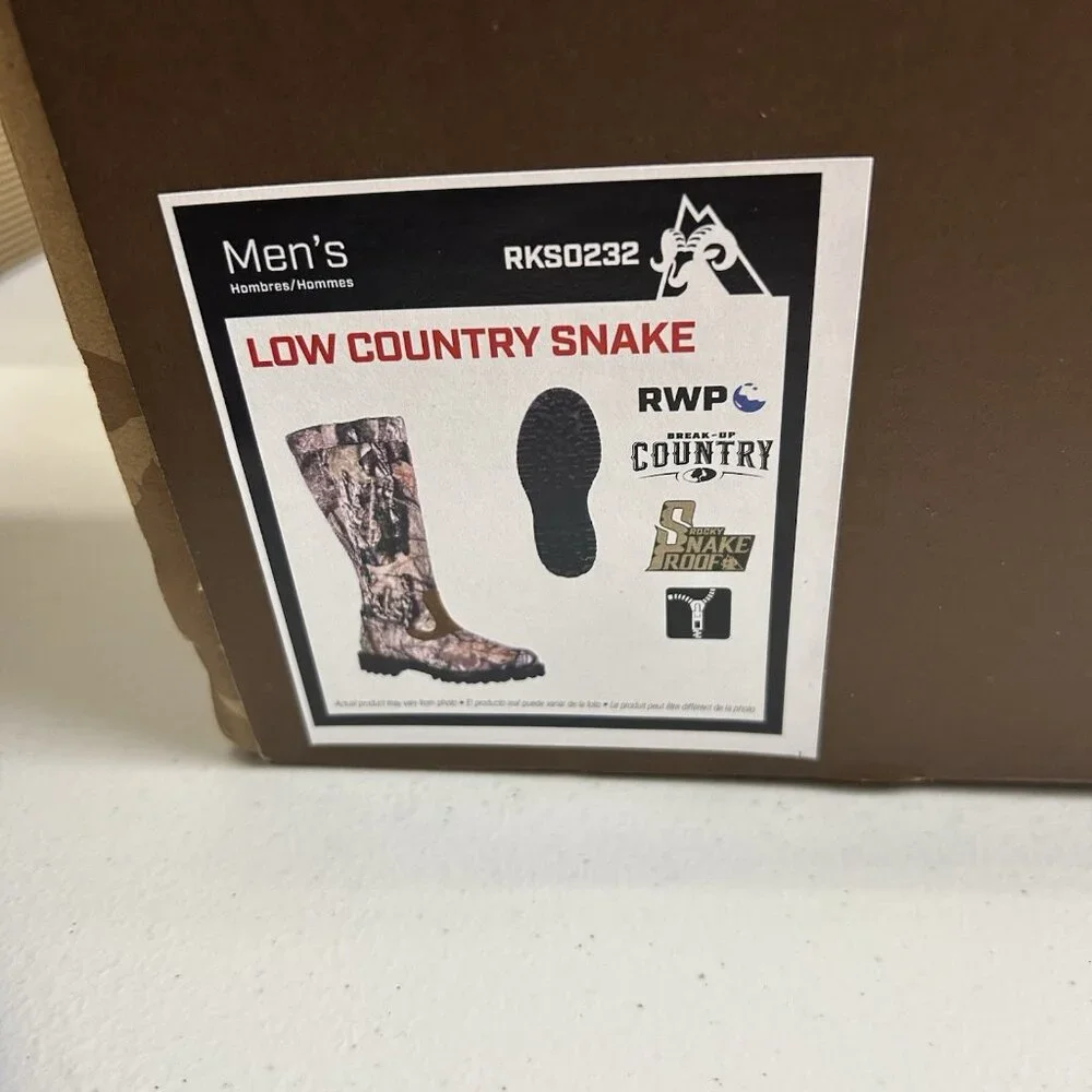 ROCKY LOW COUNTRY 16" WATERPROOF SIDE-ZIP SNAKE BOOTS RKS0232 Men’s Size 11W - Picture 9 of 16